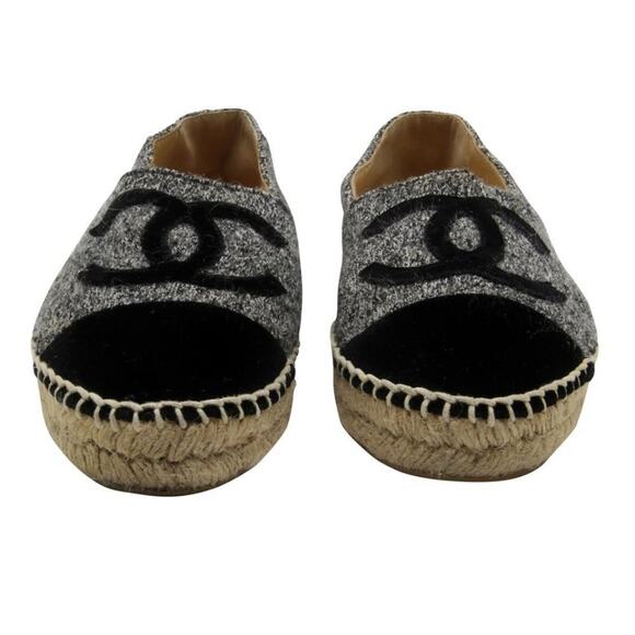 Chanel Woven Espadrille 36 Monogram Cc Cap Toe Flats CC-0505N-0158 - Picture 3 of 10